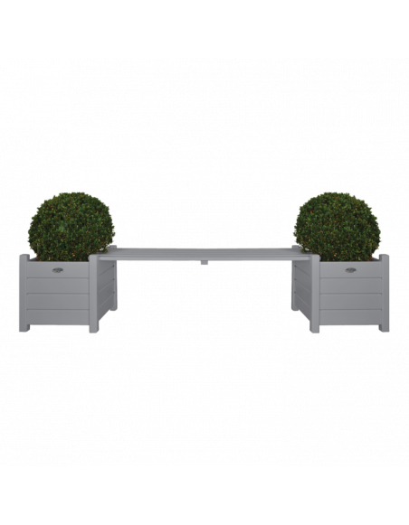 Banc planteurs - L 40 x l 188 x H 40,2 cm - Gris