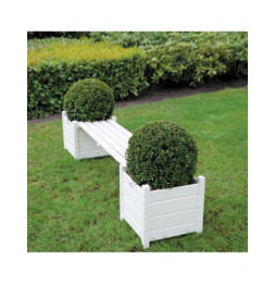 Banc planteurs - L 40 x l 188 x H 40,2 cm - Blanc