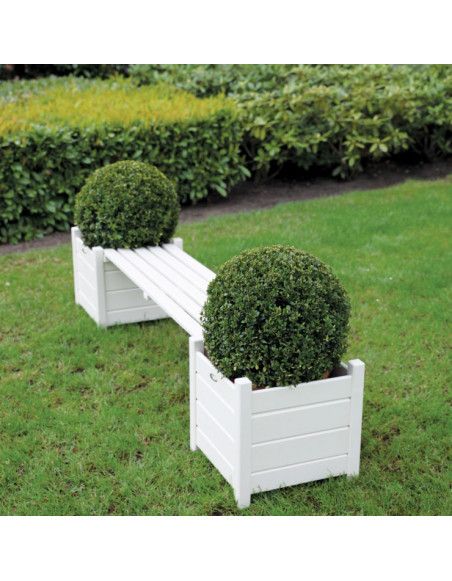 Banc planteurs - L 40 x l 188 x H 40,2 cm - Blanc