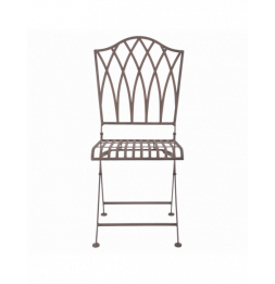 Chaise pliable en métal - H 91,8 cm - Marron