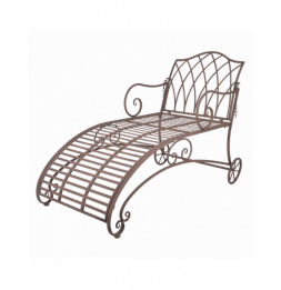 Chaise longue de jardin - L 144,5 x l 70 x H 90,3 cm - Marron
