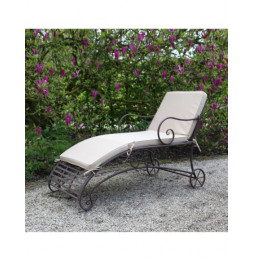 Chaise longue de jardin - L 144,5 x l 70 x H 90,3 cm - Marron