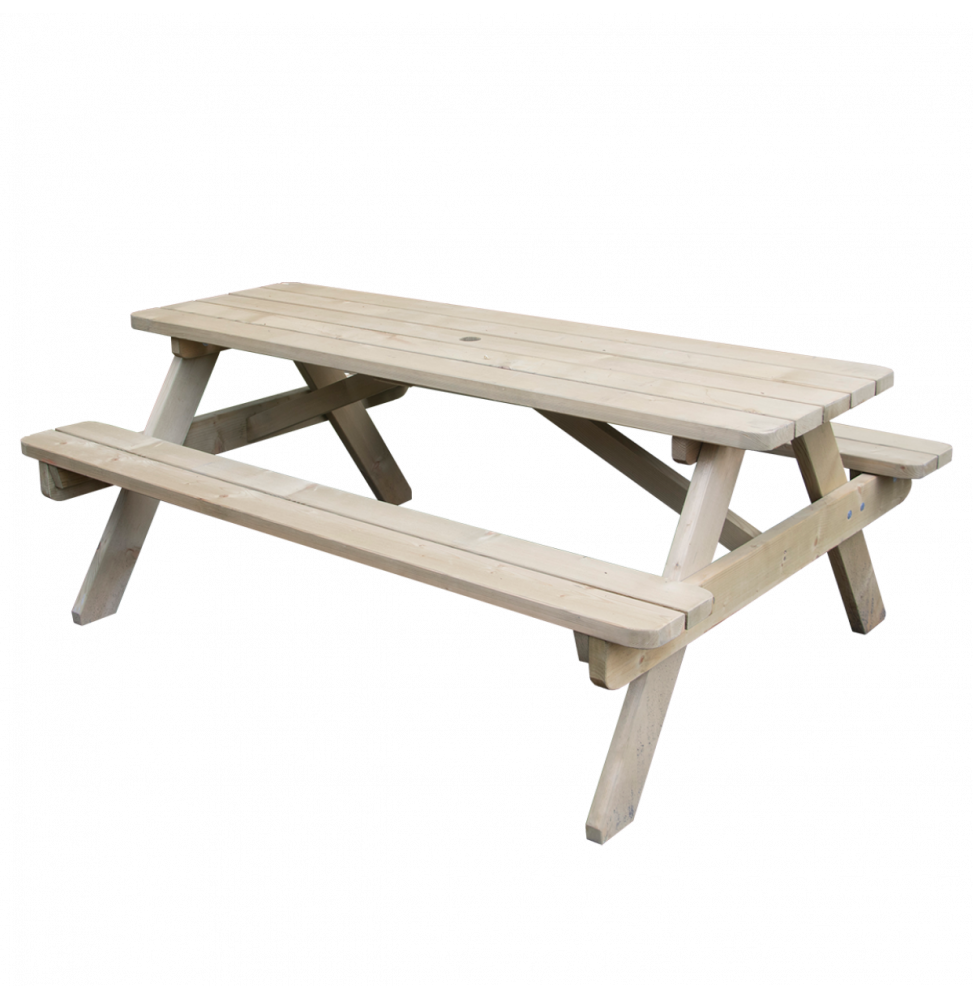 Table de pique-nique - L 180 x l 151 x H 69,8 cm - Naturel