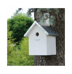 Nichoir pour mésange - L 18 x l 19,2 x H 31,2 cm - Blanc