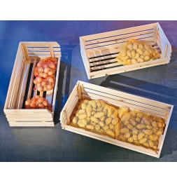 Caisses à fruits sur roulettes - Rangement en bois massif empilable - H 80 cm