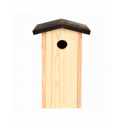 Nichoir à mésange charbonnière - L 13,7 x l 17 x H 28,3 cm - Noir