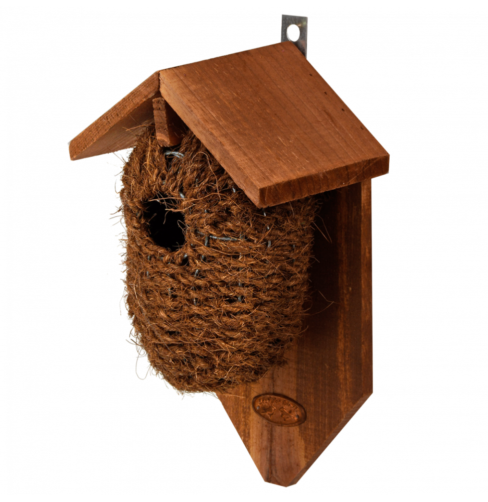 Nichoir en fibres de coco - L 10,2 x l 15,2 x H 26,2 cm - Marron
