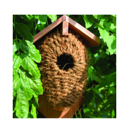 Nichoir en fibres de coco - L 10,2 x l 15,2 x H 26,2 cm - Marron