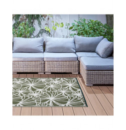 Tapis de jardin révesible - L 241 x l 151,5 cm - Floral