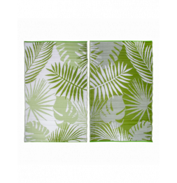 Tapis de jardin réversible - L 241 x l 151,5 cm - Jungle - Vert
