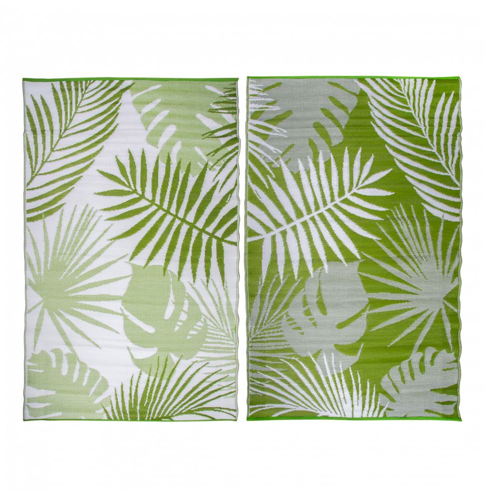 Tapis de jardin réversible - L 241 x l 151,5 cm - Jungle - Vert