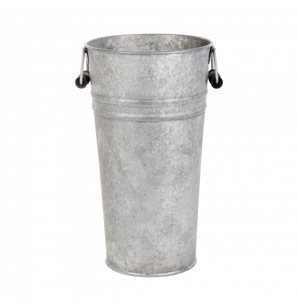 Vase de jardin - L 16,4 x l 18,6 x H 30 cm - Vieux zinc