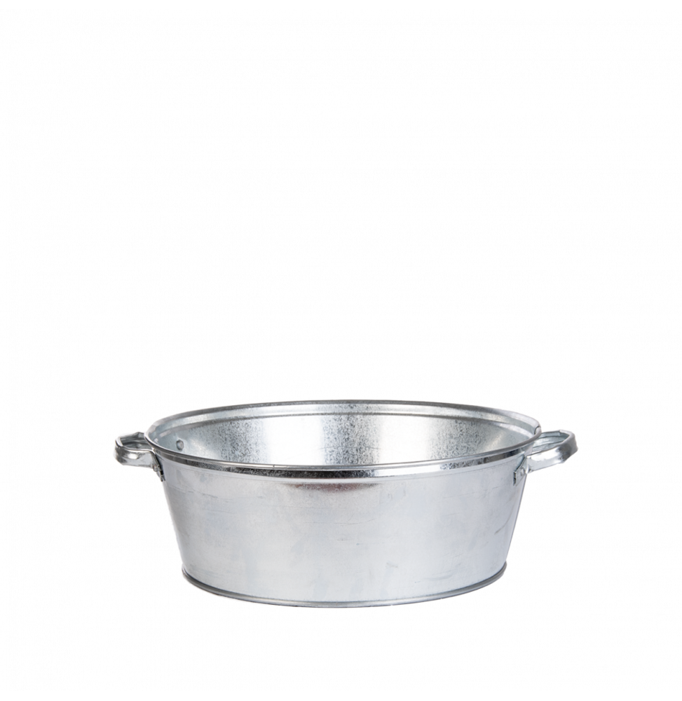 Bassine ronde - L 36,3 x l 42,5 x H 13,2 - Zinc