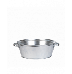 Bassine ronde - L 40 x l 45,5 x H 14,2 cm - Zinc