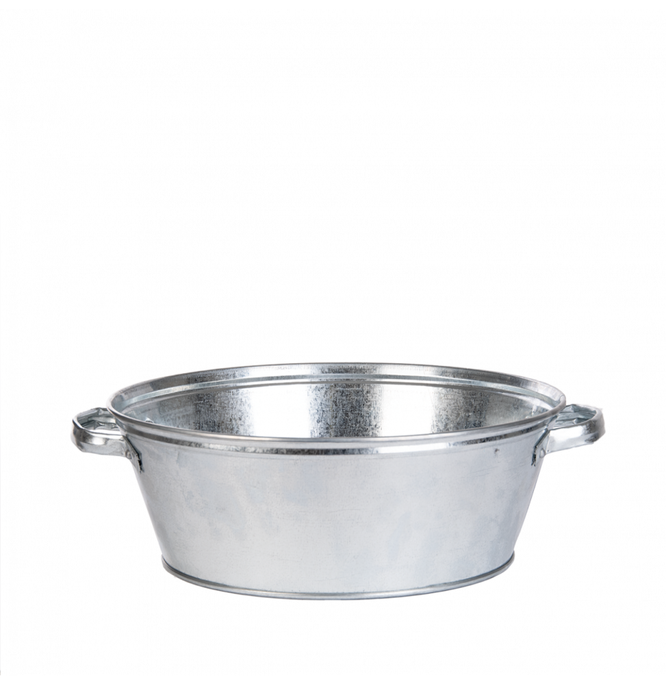 Bassine ronde - L 40 x l 45,5 x H 14,2 cm - Zinc