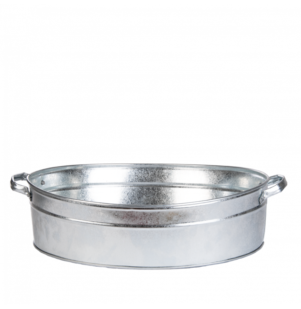 Bassine ovale - L 45,2 x l 58,5 x H 15,4 cm - Zinc