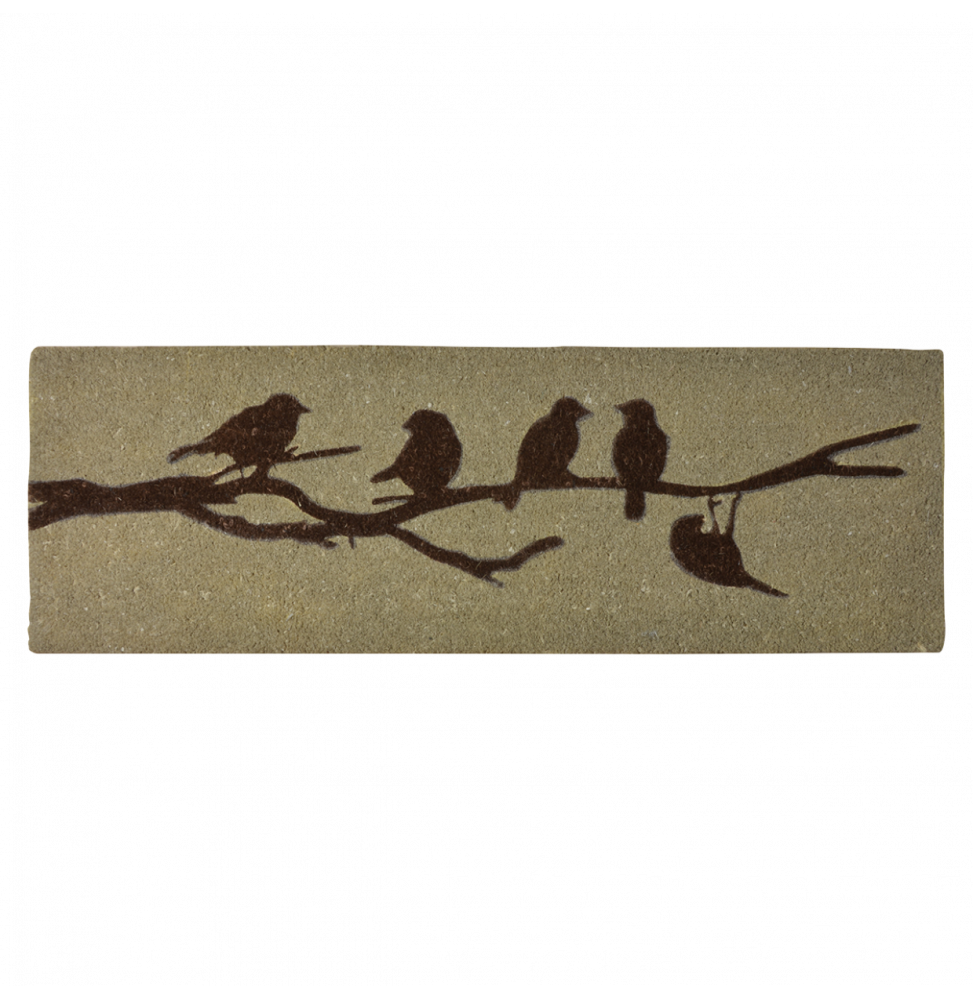 Paillasson rectangulaire à motifs - L 120 x l 40 x H 1,8 cm - Oiseaux