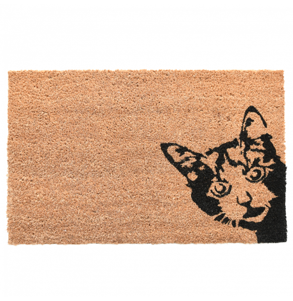 Paillasson en fibres de coco - L 40 x l 60 cm - Chat