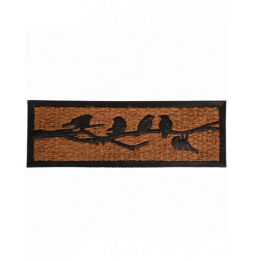 Paillasson en fibres de coco - L 25 x l 75 x H 0,9 cm - Oiseaux