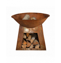 Vasque à feu avec stockage pour bois - D 74,5 cm x H 60 cm