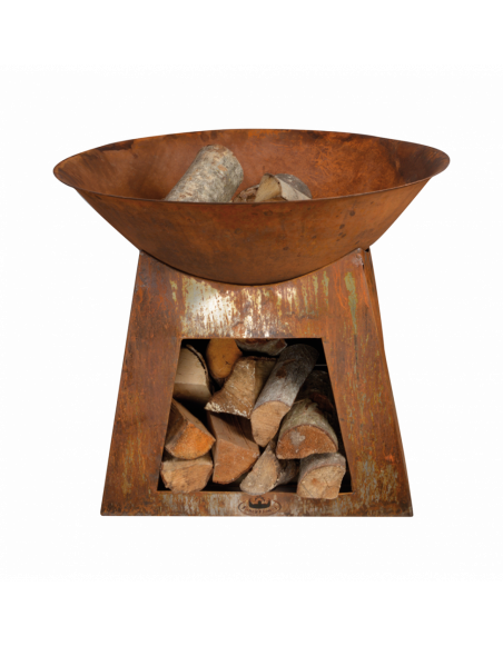 Vasque à feu avec stockage pour bois - D 74,5 cm x H 60 cm