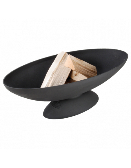 Vasque à feu ovale - L 37,4 cm x l 77,8 cm x H 26,1 cm - Noir