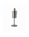 Lampe à huile sur pied en acier inoxydable - D 9,1 cm x H 25,8 cm