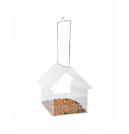 Mangeoire à oiseaux suspendue en acrylique - L 15,1 cm x l 14,5 cm x H 15,3 cm