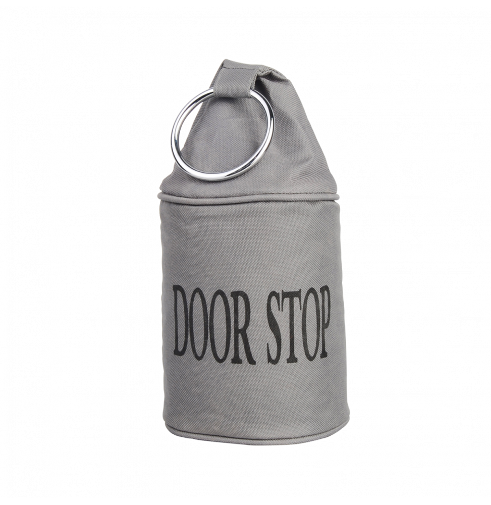 Cale-porte avec anneau - D 13 cm x H 28,5 cm - Gris