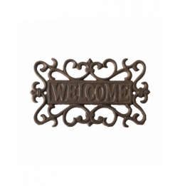 Enseigne "Welcome" en fonte - l 21,6 cm x H 12,1 cm