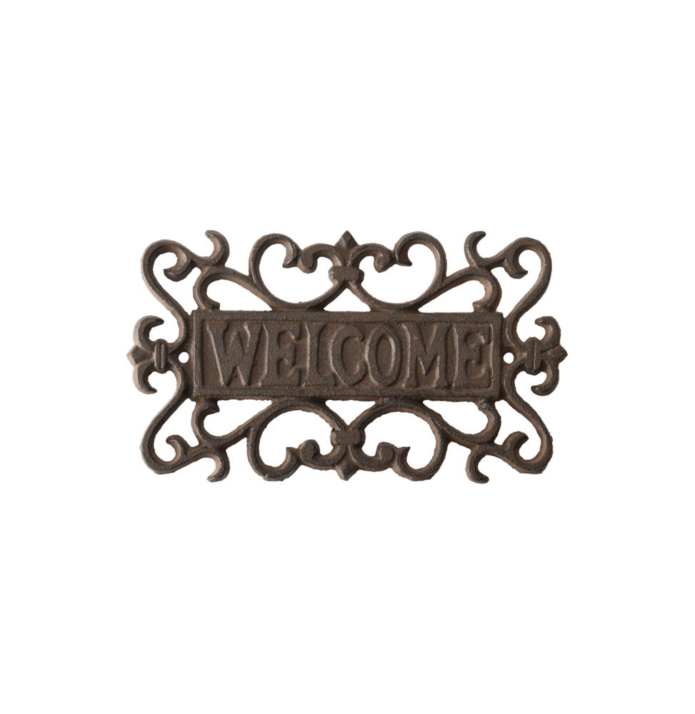 Enseigne "Welcome" en fonte - l 21,6 cm x H 12,1 cm