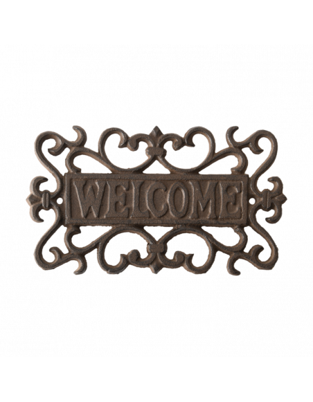 Enseigne "Welcome" en fonte - l 21,6 cm x H 12,1 cm