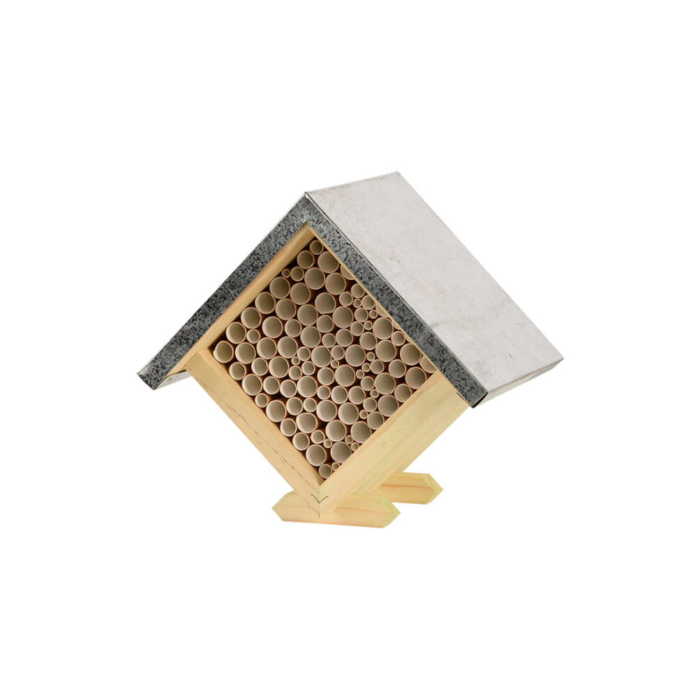 Maison à abeilles carrée - L 14,5 cm x l 19,8 cm x H 18,1 cm