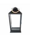 Lanterne avec corde - D 26,5 cm x H 58 cm - Noir
