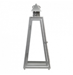 Lanterne pyramide - D 16,7 cm x H 39,9 cm - Gris