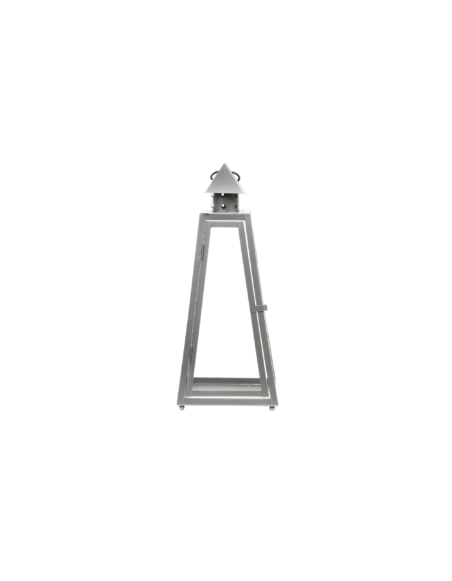 Lanterne pyramide - D 16,7 cm x H 39,9 cm - Gris