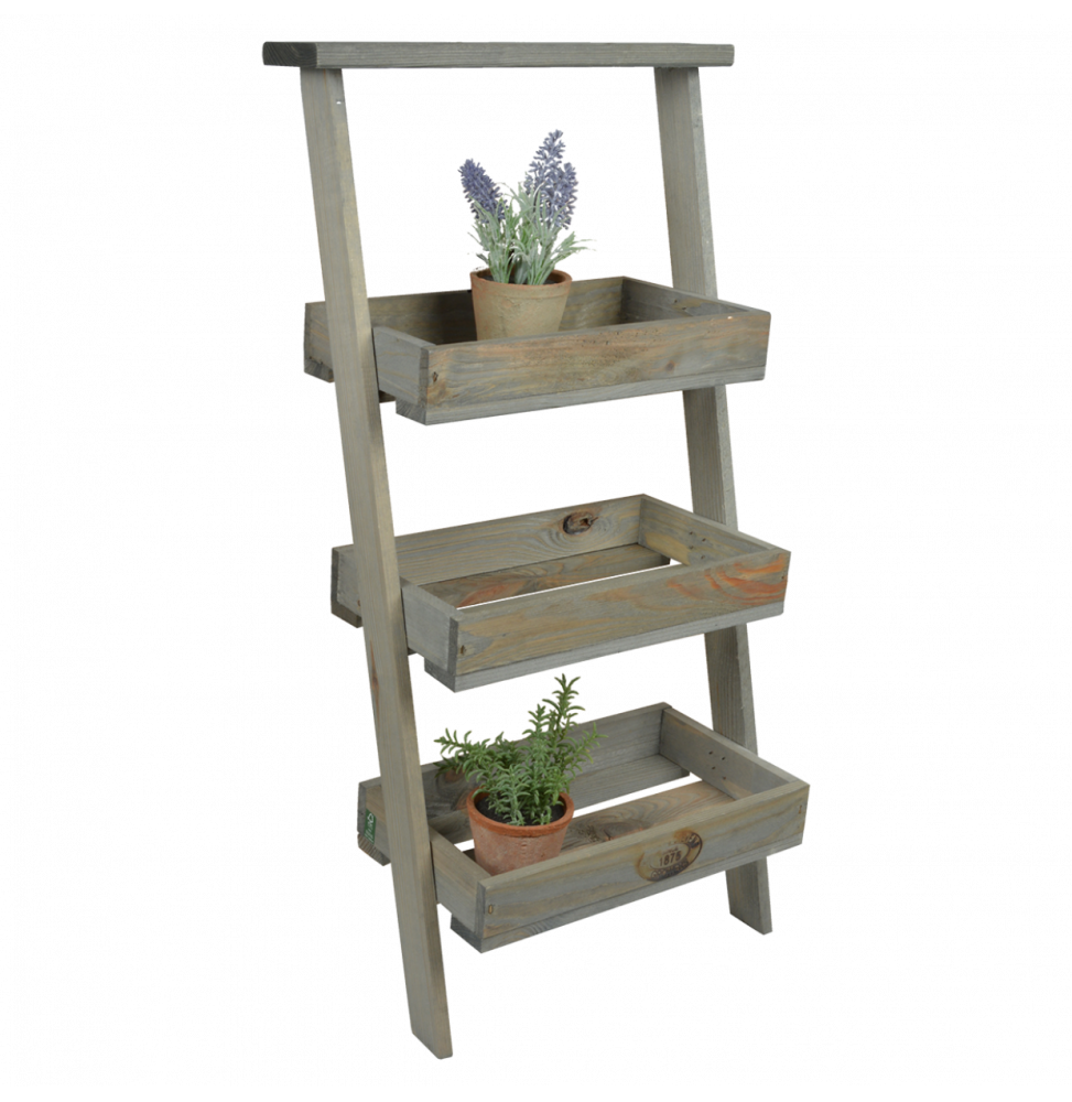 Etagère à plantes murale - L 34 x l 35,8 x H 73 cm - Gris