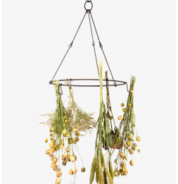 Séchoir métal pour fleurs et herbes - D 35,4 x H 40 cm - Marron