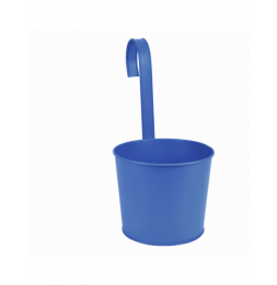 Pot de fleurs avec crochet - L 30,2 x l 17,7 x H 34 cm - Bleu