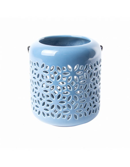 Lanterne extérieure - L 11,9 x l 11,9 x H 13,5 cm - Bleu