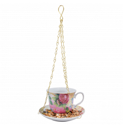 Mangeoire à oiseaux - tasse de thé - D 14,2 cm x H 8,2 cm