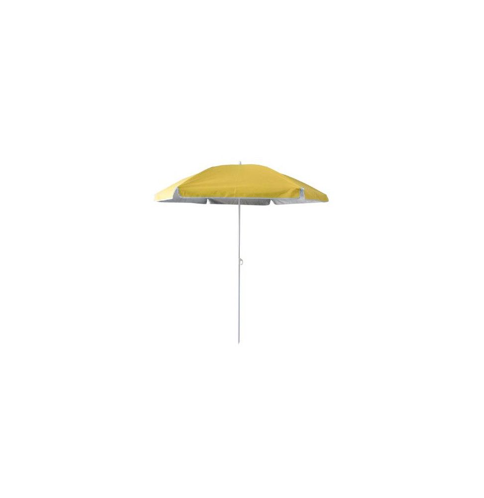 Parasol de plage anti-UV - L 140 cm x H 175 cm - Jaune