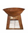 Vasque à feu avec stockage pour bois - D 74,5 cm x H 60 cm