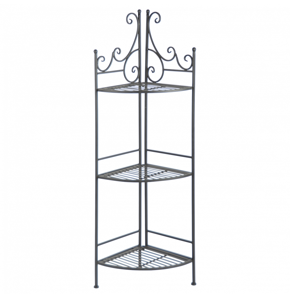 Etagère d'angle pliante - L 30,7 x l 31,1 x H 114 cm - Noir