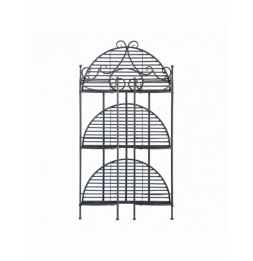Etagère demi-ronde pliante - L 59,5 x l 30 x H 114,5 cm - Noir