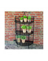 Etagère demi-ronde pliante - L 59,5 x l 30 x H 114,5 cm - Noir