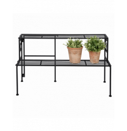 Etagère pliante à 2 niveaux - L 34,5 x l 78,9 x H 47,3 cm - Noir