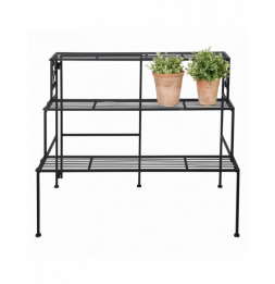 Etagère pliante à 3 niveaux - L 51,5 x l 78,9 x H 65,3 cm - Noir