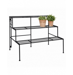 Etagère pliante à 3 niveaux - L 51,5 x l 78,9 x H 65,3 cm - Noir