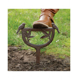 Grattoir pour bottes en fonte - L 1,6 x l 26,9 x H 34,1 cm - Marron